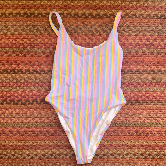 bright swimwear Swim Bright Swimwear Pastel Stripe One Piece Bikini
